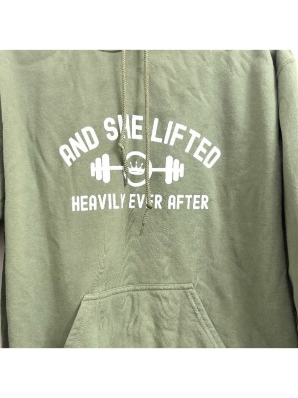 NWOT "And She Lifted" Light Green Weightlifting Classic Hoodie - sz Small - Picture 3 of 9